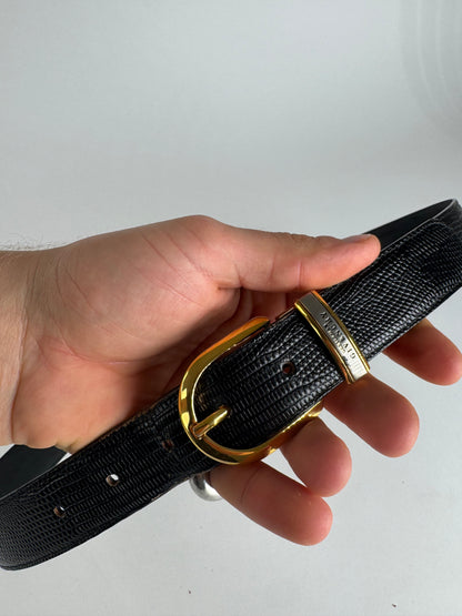Vintage Givenchy Leather Belt black