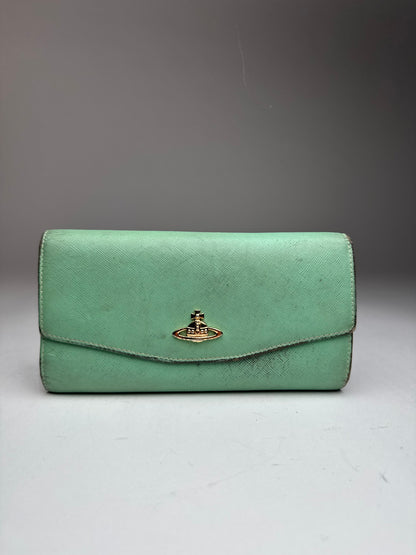 Vintage Vivienne Westwood Leather Wallet Mint Green