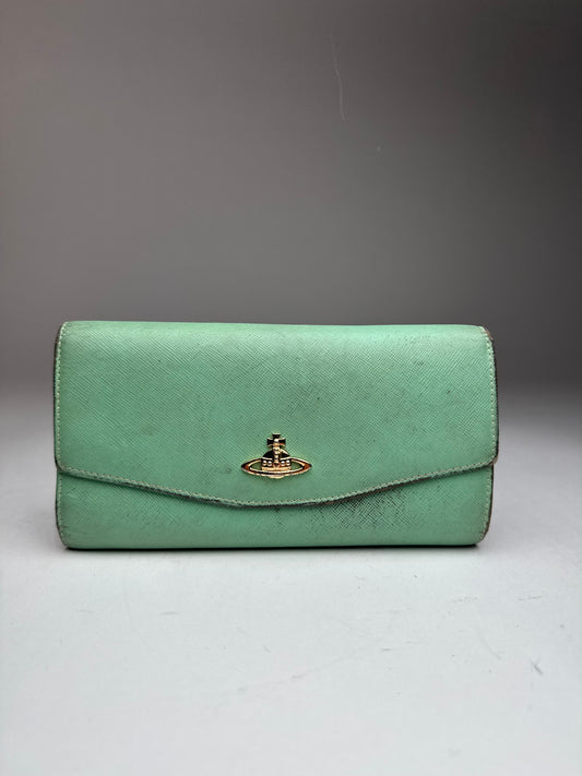 Vintage Vivienne Westwood Leather Wallet Mint Green