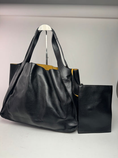 Vintage Stella Mc Cartney Vegan Leather Logo Shopper black