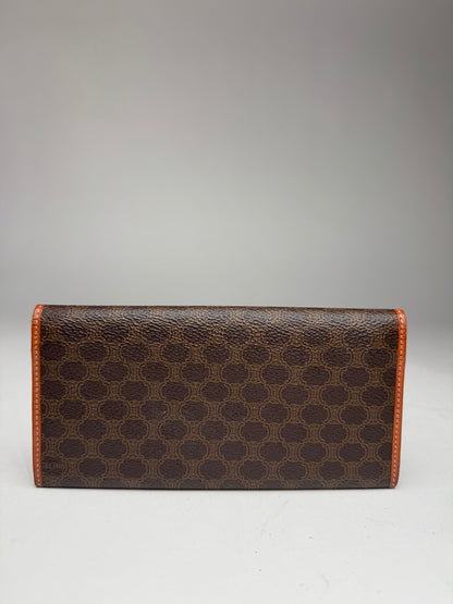 Vintage Celine Paris Leather Monogram Card Holder / ID Holder Brown