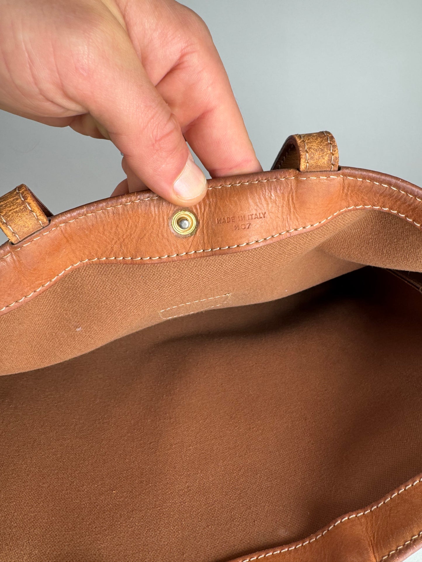 Vintage Celine Paris Big Bag Leather Monogram Shopper Bag Brown