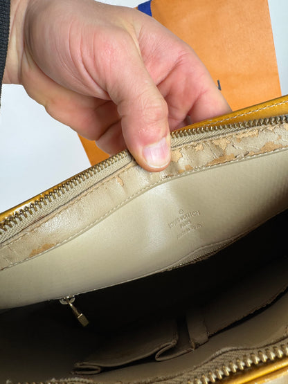 Vintage Louis Vuitton Vernis Leather Bag Yellow