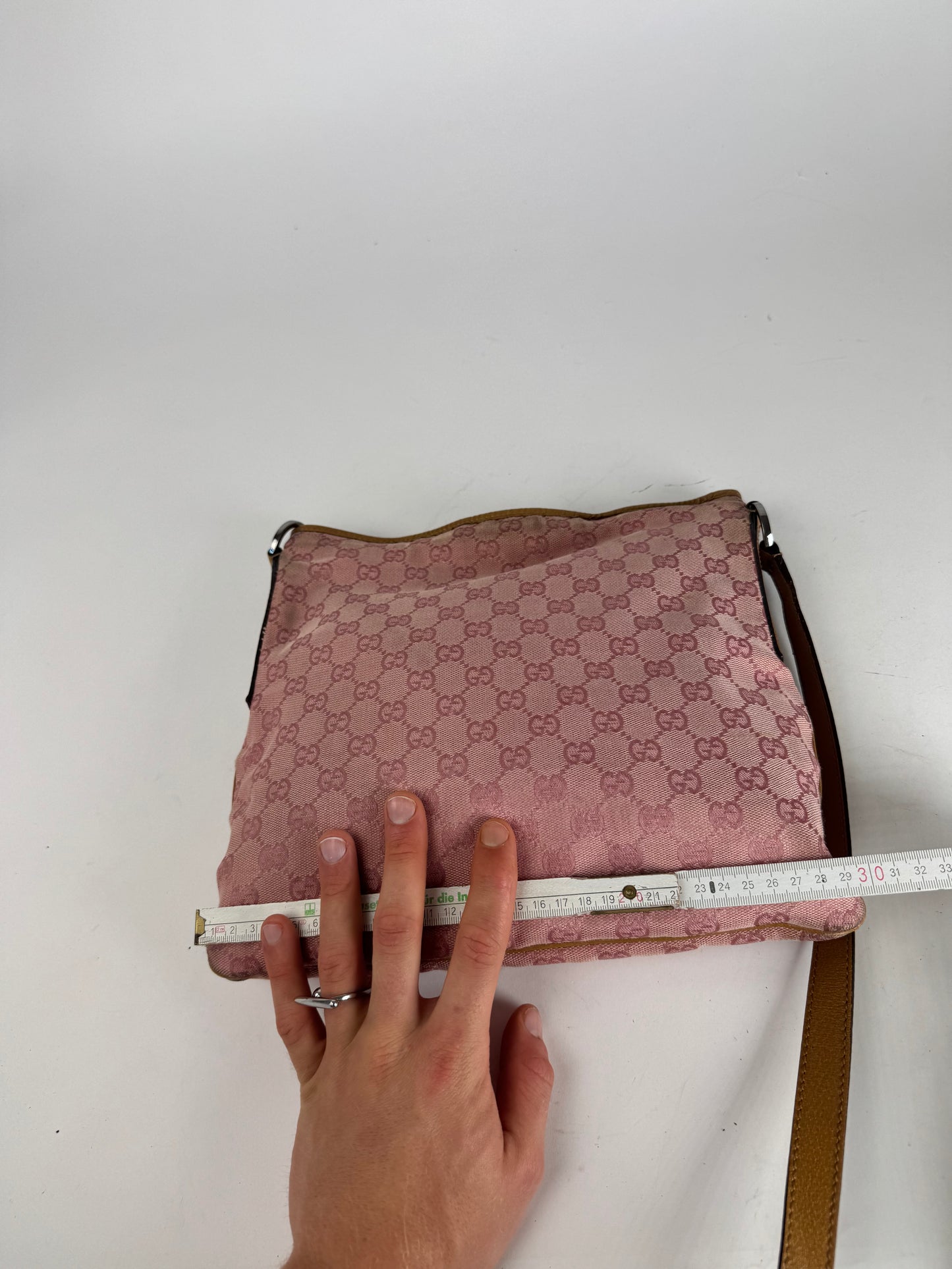 Vintage Gucci Monogram Shoulder Bag pink