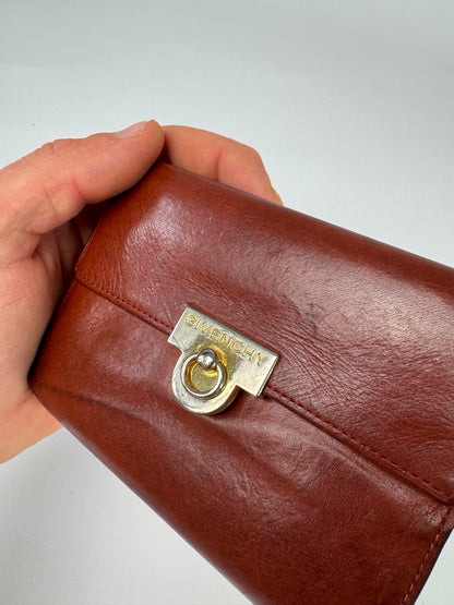 Vintage  Givenchy GV3 Leather Wallet Brown/Red