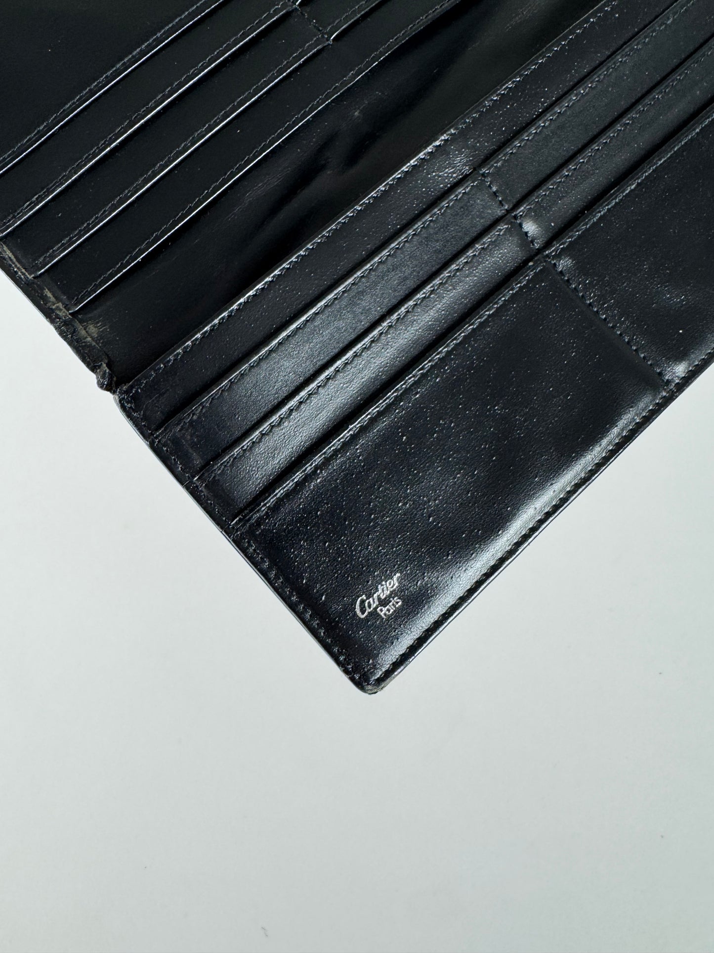 Vintage Cartier Patent Leather ID Holder Black