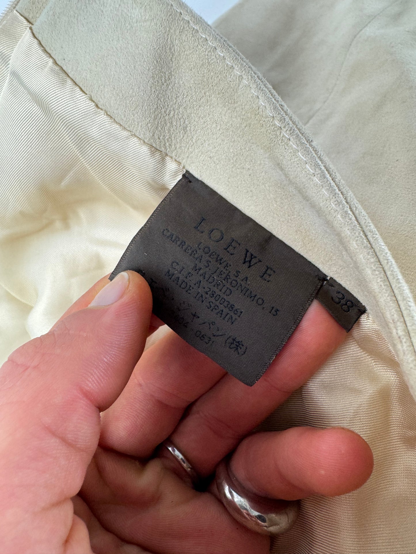 Vintage Loewe Madrid Nappa Leather Pants Beige 38/M