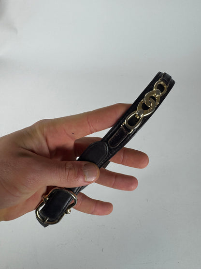 Vintage Celine Paris Leather Belt Brown