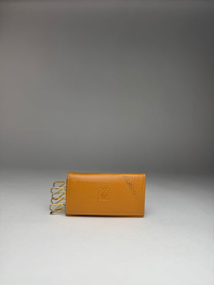 Vintage Loewe Madrid Leather Key Holder Orange