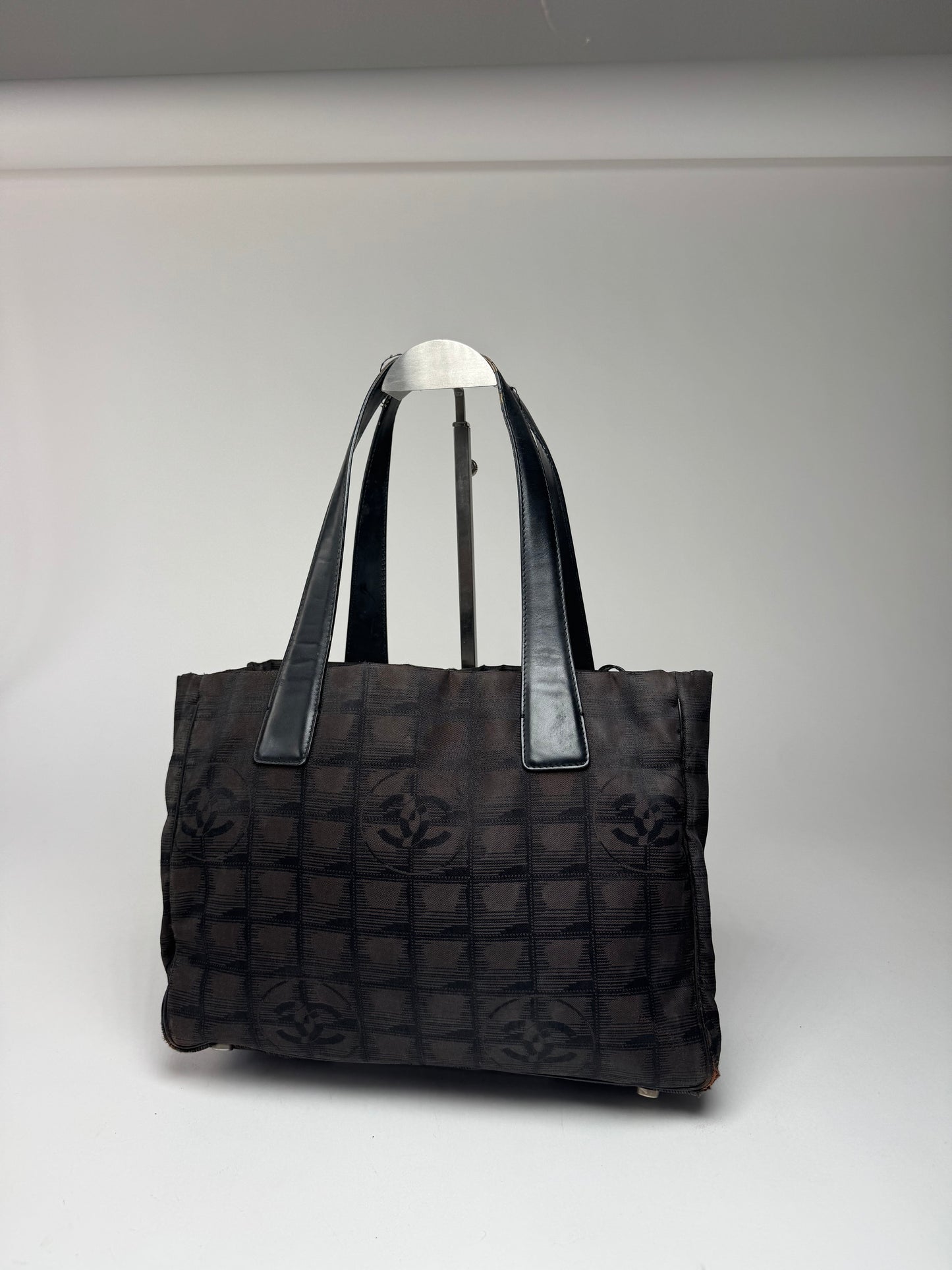 Vintage Chanel Monogram Canvas Shopper Bag Brown