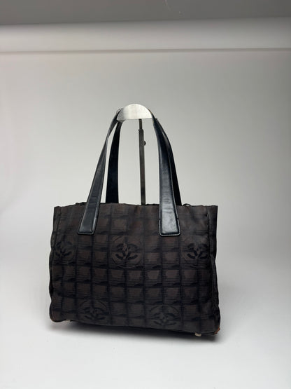 Vintage Chanel Monogram Canvas Shopper Bag Brown