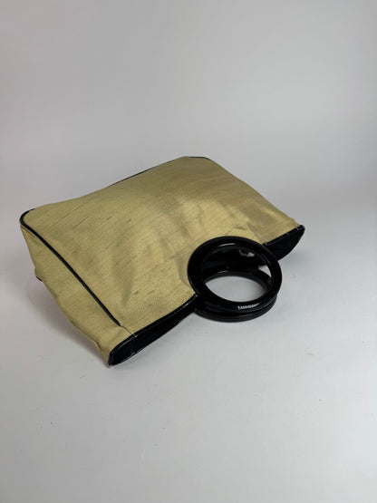 Vintage Balenciaga Linen Bag Citron Yellow Black