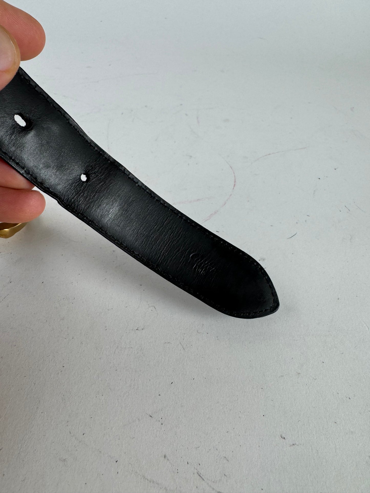 Vintage Cartier Panthere Leather Belt black