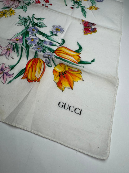 Vintage Gucci Floral Canvas Scarf
