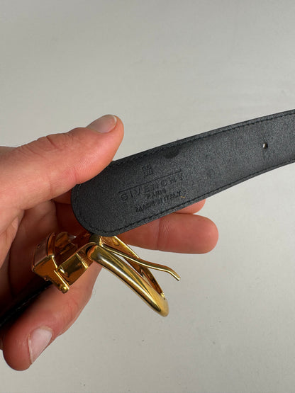 Vintage Givenchy Leather Belt black