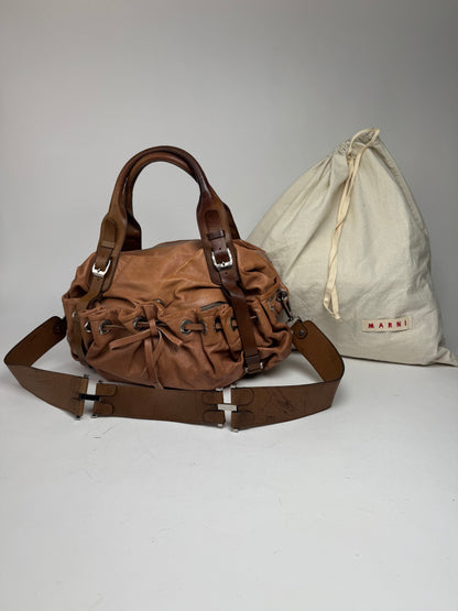 Vintage Marni 2Way Leather Bag Brown