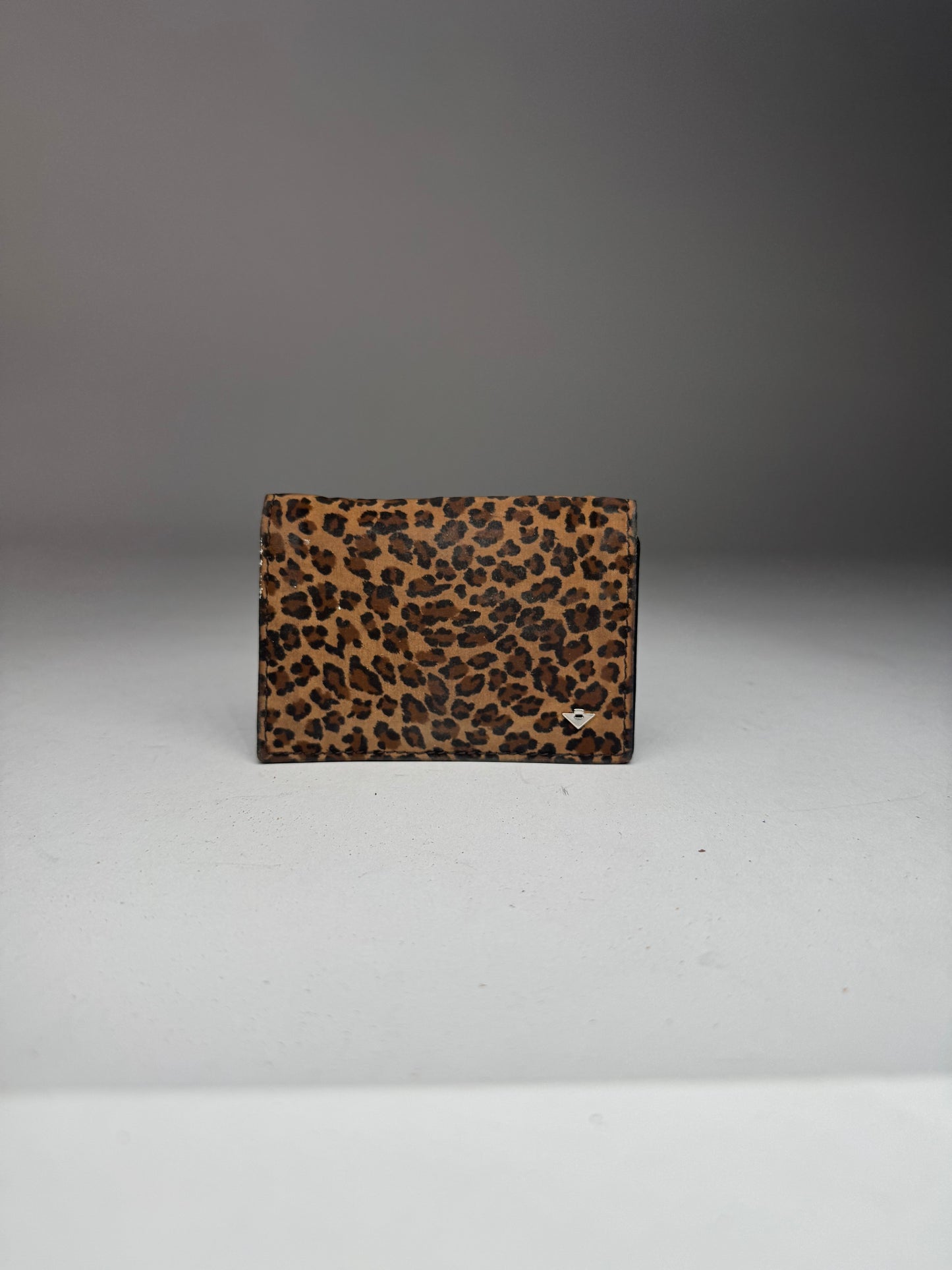Vintage Bottega Veneta Canvas Card Holder Leopard