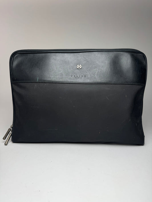 Vintage Celine Paris Leather Clutch Black