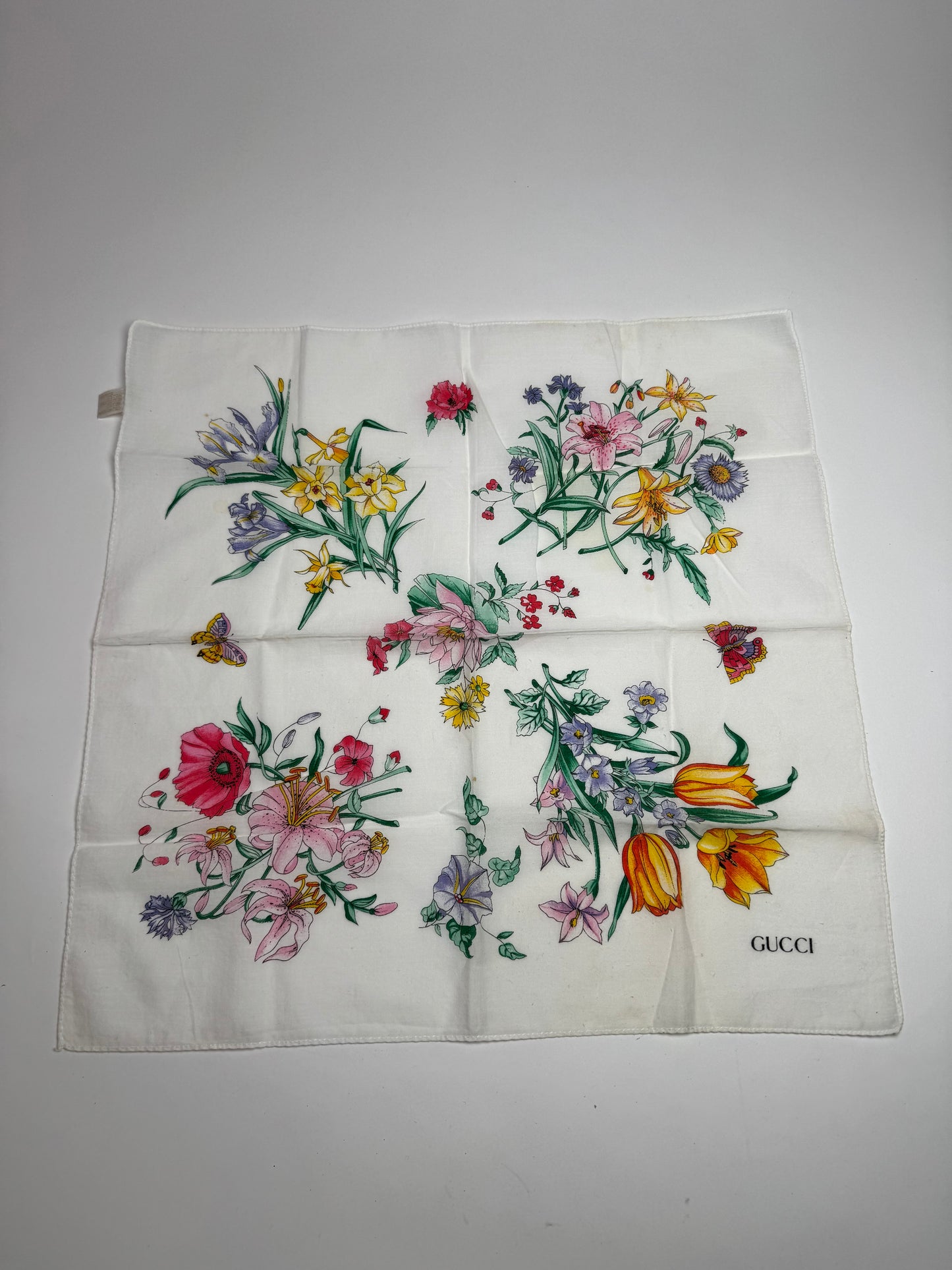 Vintage Gucci Floral Canvas Scarf