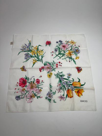 Vintage Gucci Floral Canvas Scarf