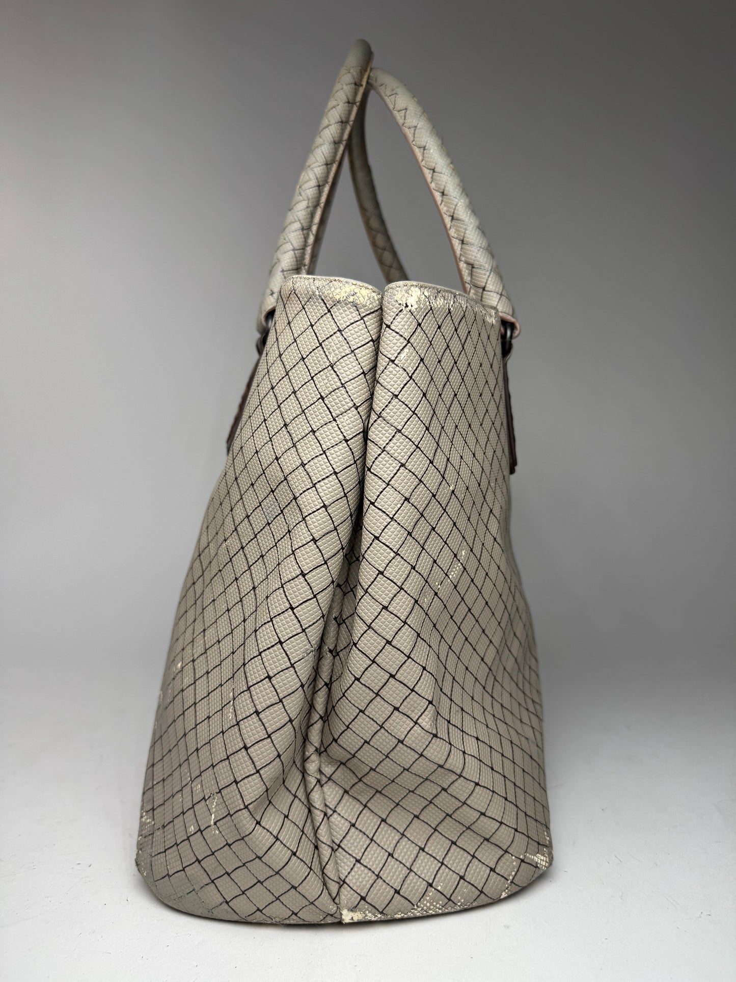Vintage Bottega Veneta Andiamo Shopper Grey Brown