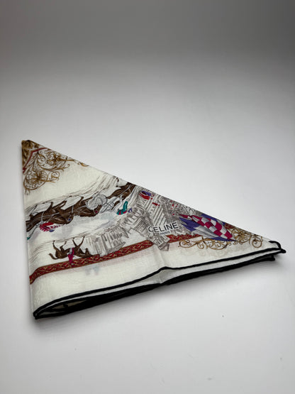 Vintage Celine Paris Silk/Canvas Scarf