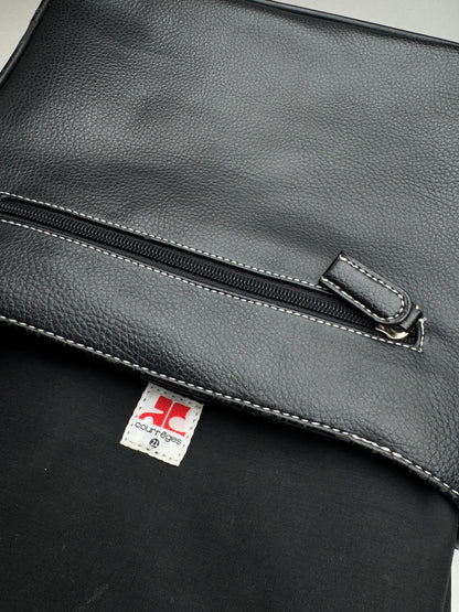 Vintage Courreges Paris Leather Bag Black