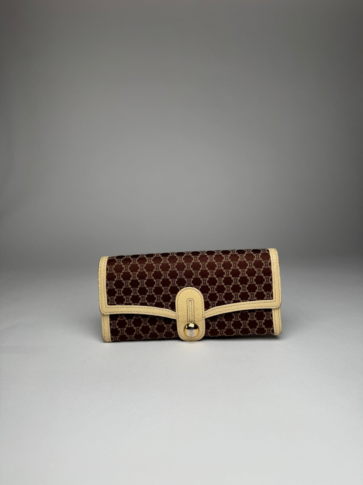 Vintage Celine Leather Canvas Monogram Wallet