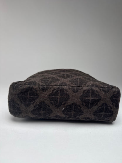 Vintage Bottega Veneta Wool Monogram Shopper Brown