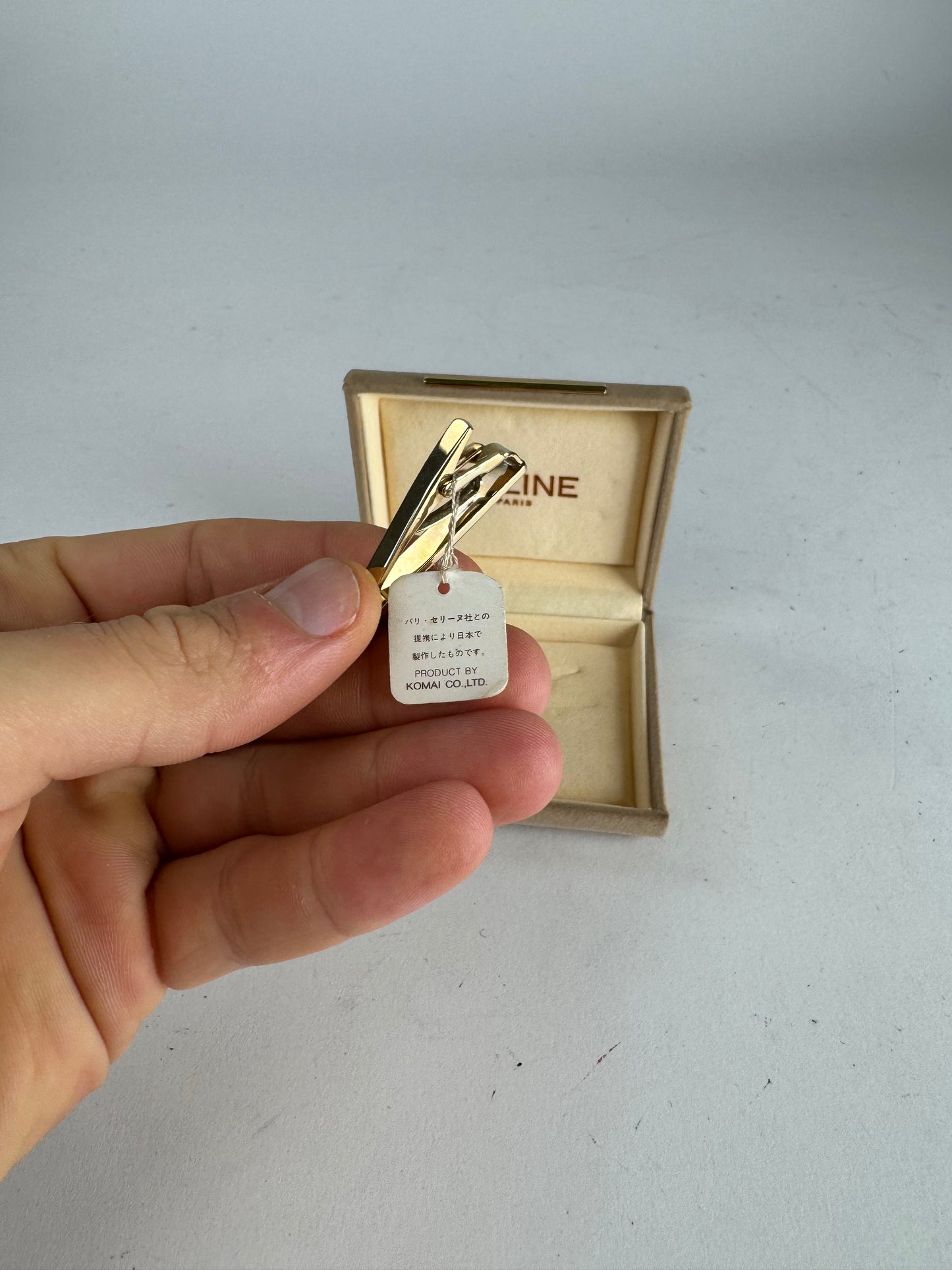 Vintage Celine Paris Tie / Money Clamp Golden New
