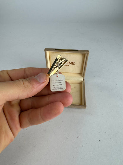 Vintage Celine Paris Tie / Money Clamp Golden New