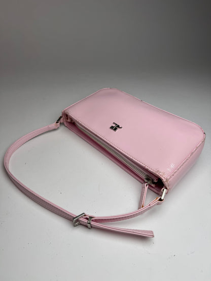 Vintage Courreges Patent Leather Baguette Bag Rose