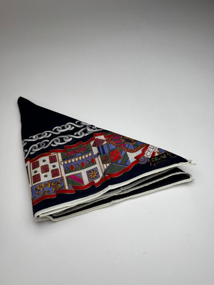 Vintage Celine Paris Silk / Canvas Scarf