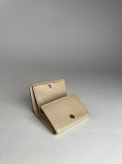 Vintage Balenciaga Leather Card Holder Beige