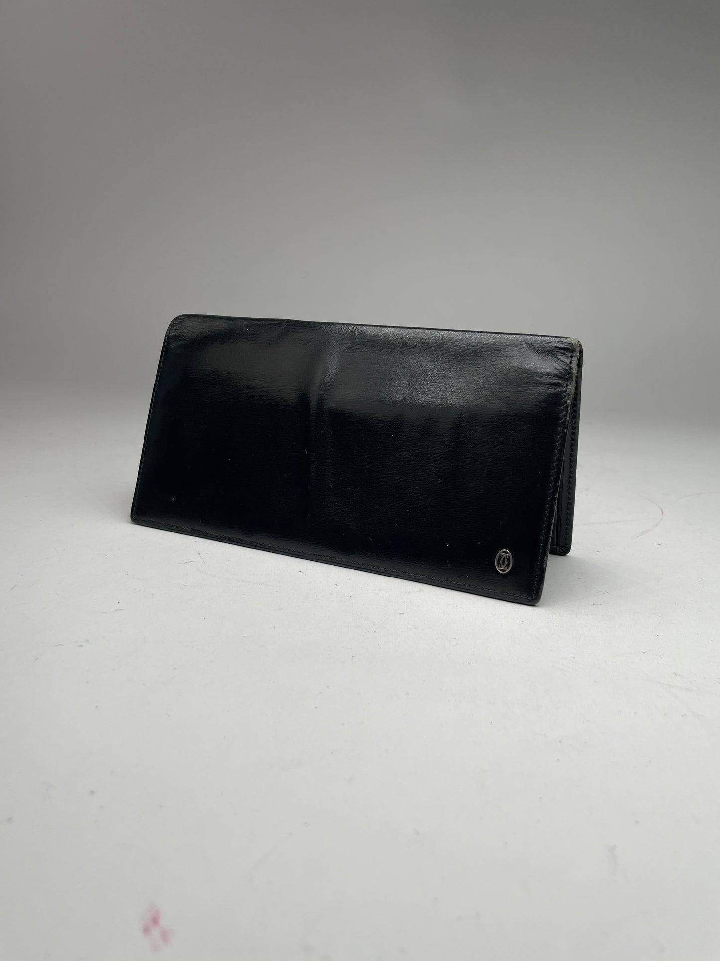 Vintage Cartier Patent Leather ID Holder black 