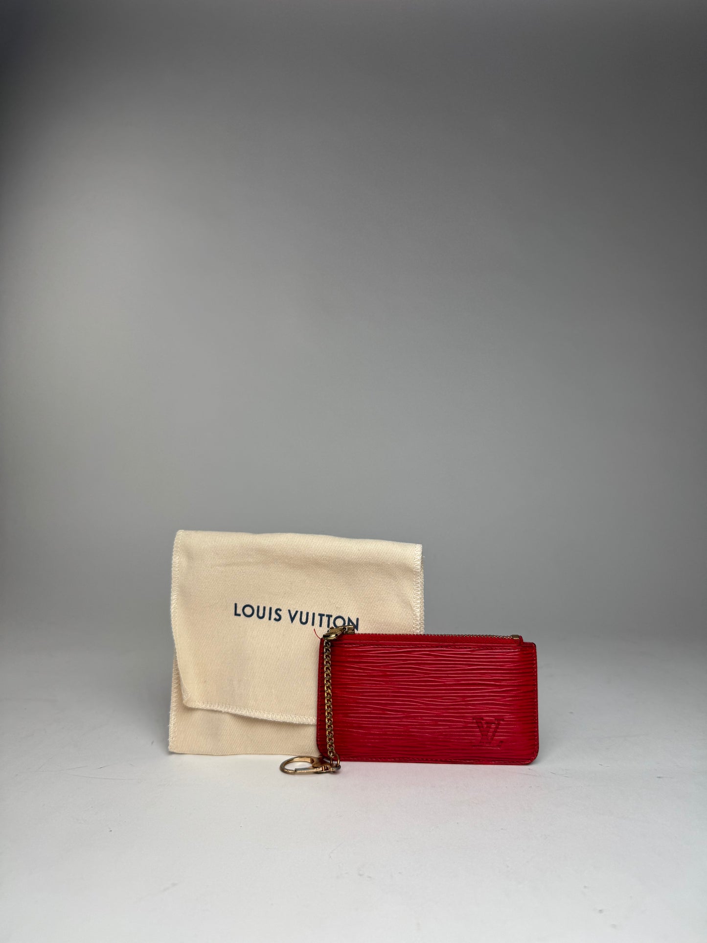 Vintage Louis Vuitton Le Dauphine EPI Leather Card Holder / Purse Red