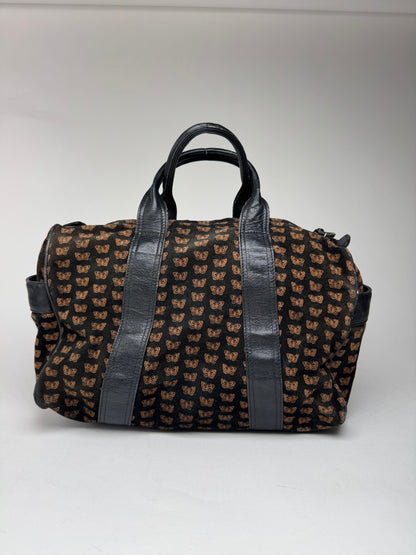 Vintage Bottega Veneta Suede Leather Monogramm Bag black brown