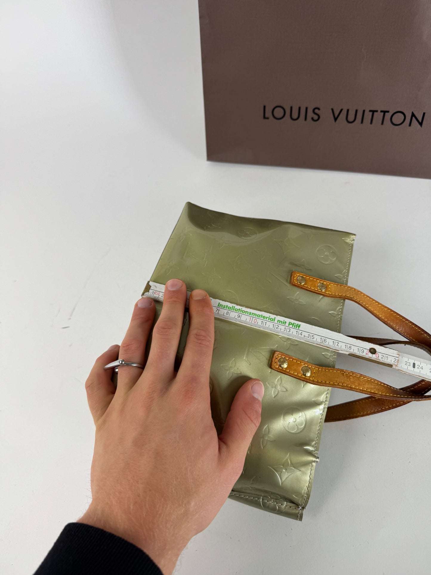 Vintage Louis Vuitton Vernis Leather Shopper Bag Blue Silver