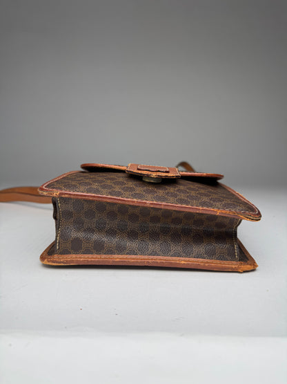 Vintage Celine Paris Triomphe Leather Bag Brown