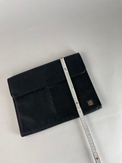 Vintage Givenchy GV3 Leather Clutch Black