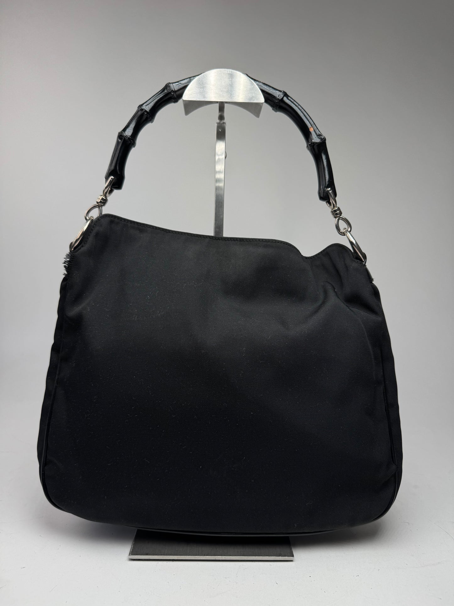 Vintage Gucci Bamboo Top Handle Bag Black