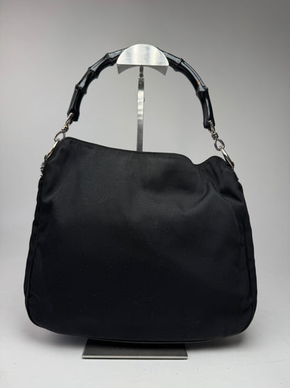 Vintage Gucci Bamboo Top Handle Bag Black