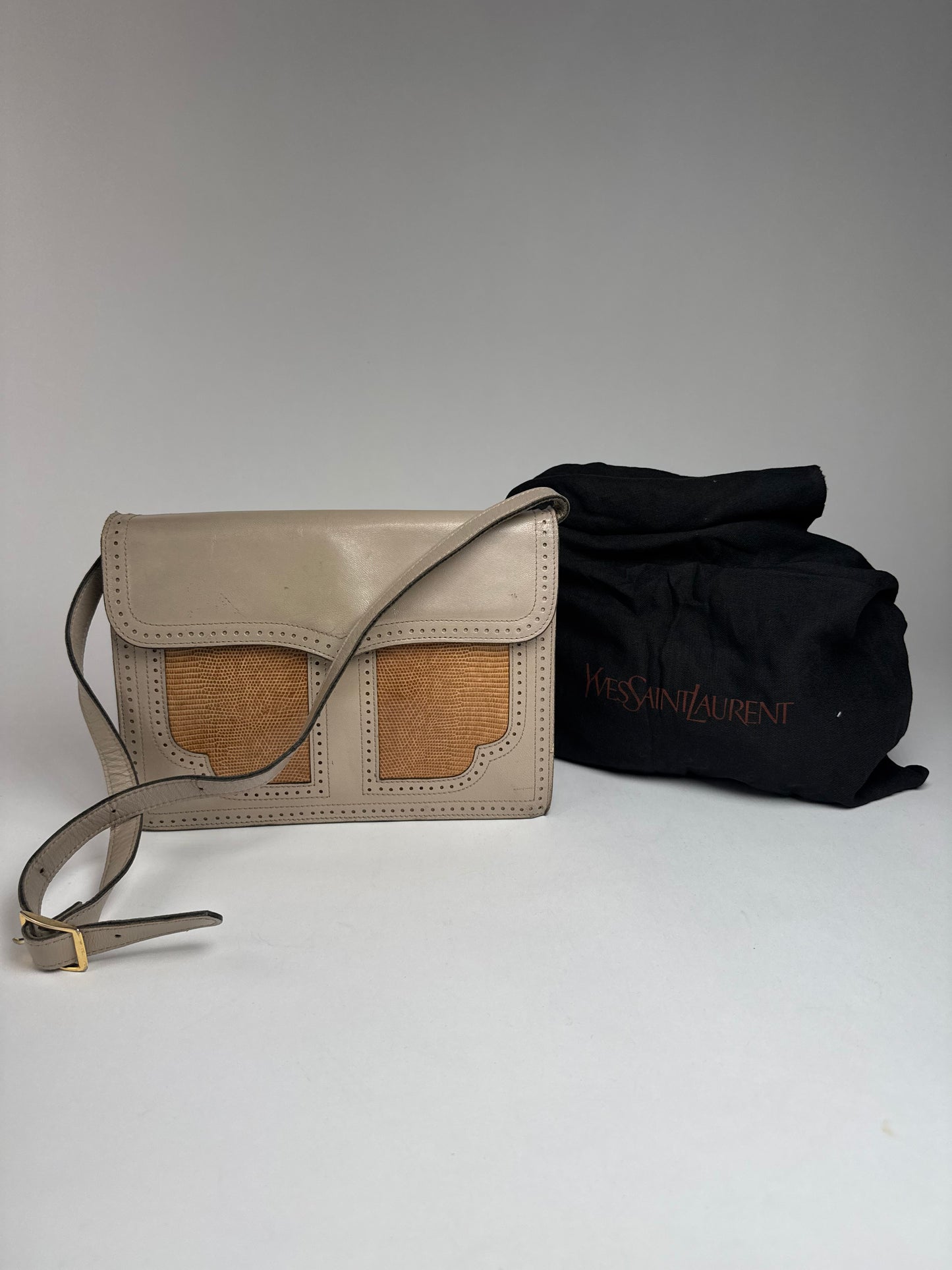 Vintage Yves Saint Laurent 2 Way Leather Bag Y Satchel