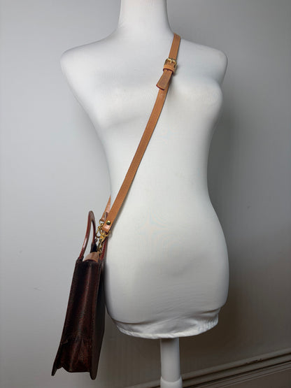 Vintage Etro Paisley Print Structured Top-Handle Bag Burgundy Teal