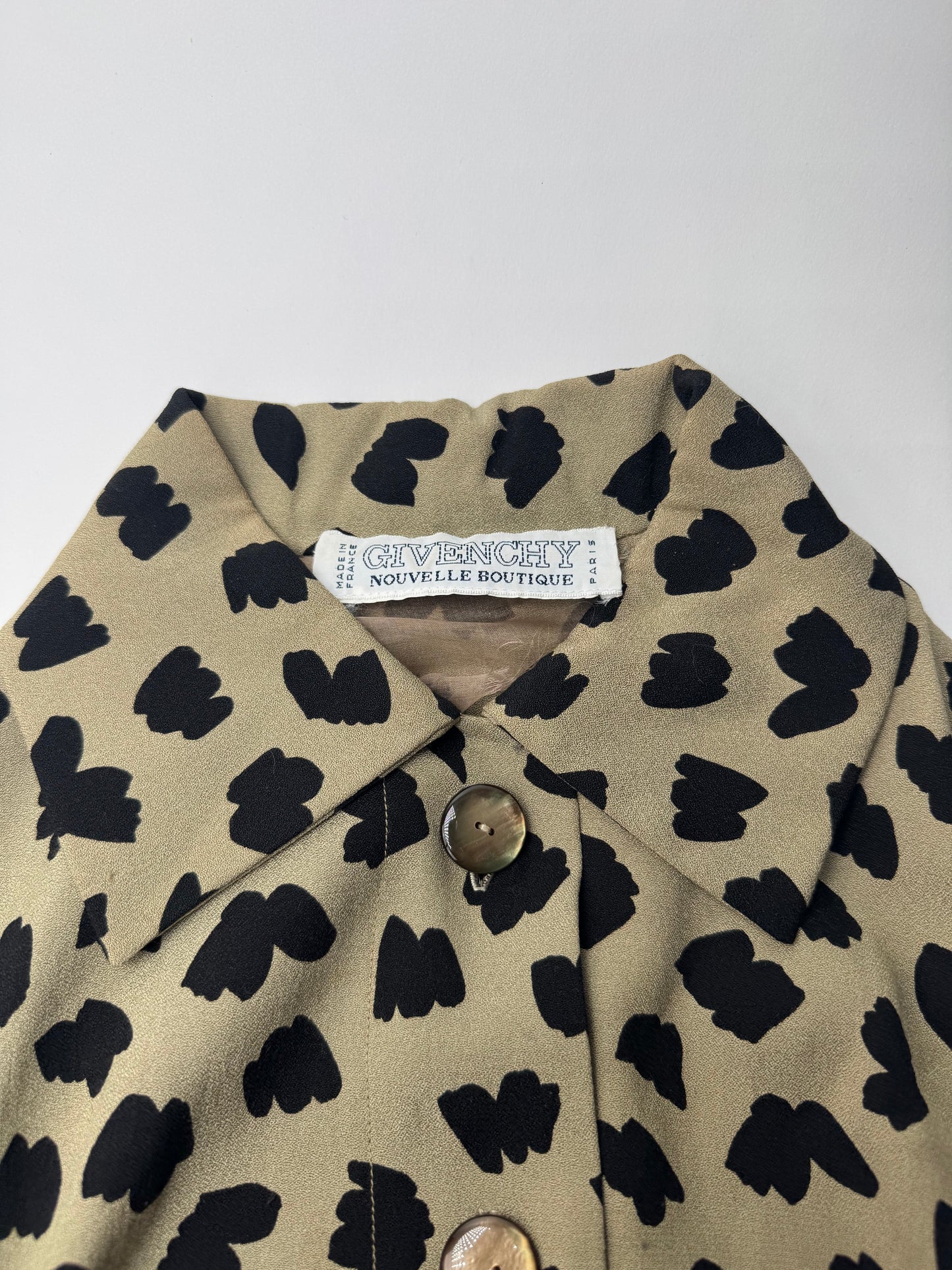 Vintage  Givenchy Leopard Silk Shirt Brown 38/M