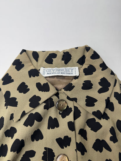 Vintage  Givenchy Leopard Silk Shirt Brown 38/M