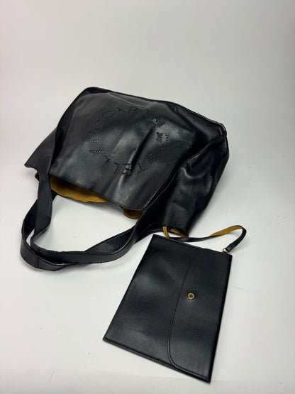 Vintage Stella Mc Cartney Vegan Leather Logo Shopper black