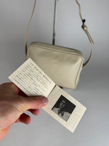 Vintage Yves Saint Laurent 2 Way Leather Bag cream