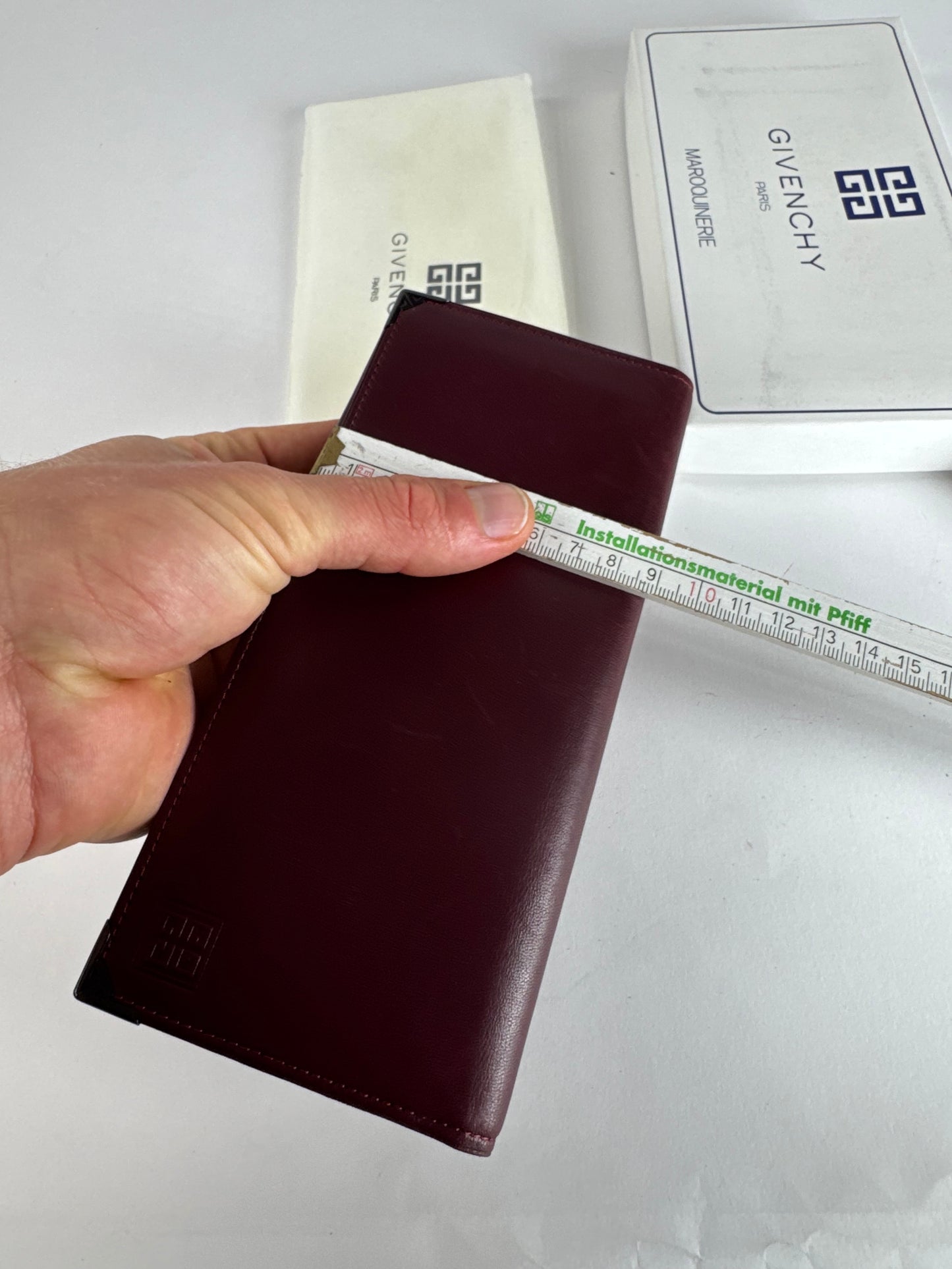 Vintage Givenchy Leather ID Holder burgundy