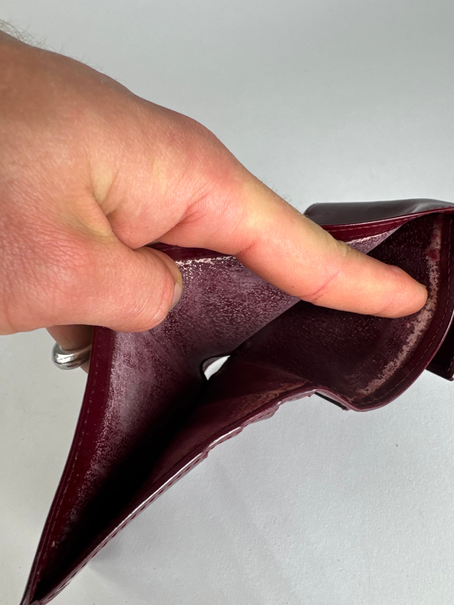 Vintage Cartier Panthere Latent Leather Wallet burgundy